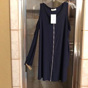 Pinc cold shoulder dress